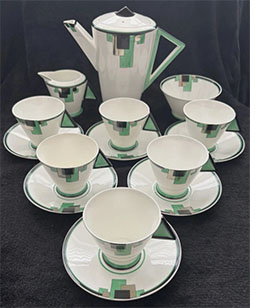 Vogue green blocks coffee set
